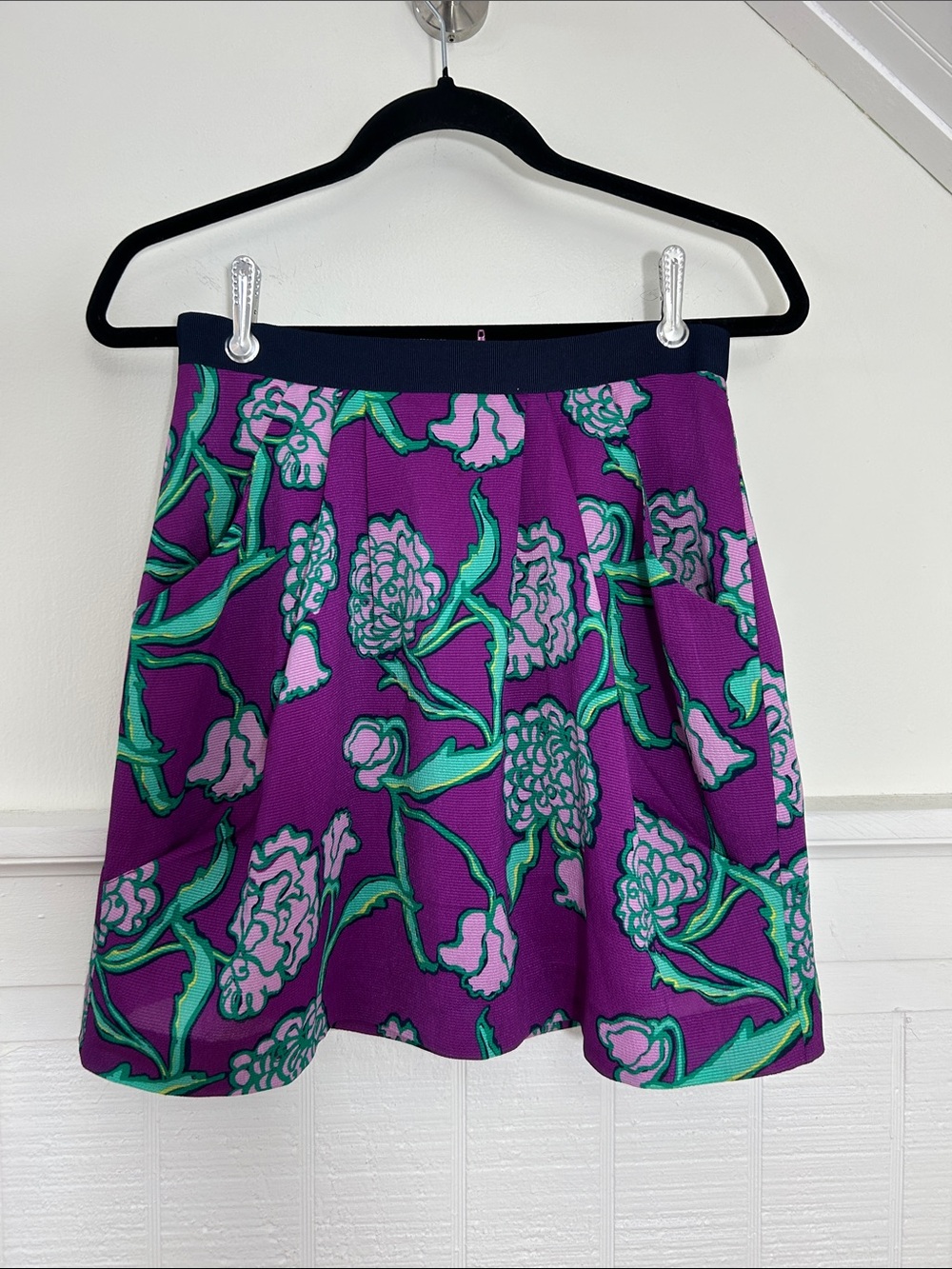 Lilly Pulitzer Purple and Green Clover Mini Skirt size 4